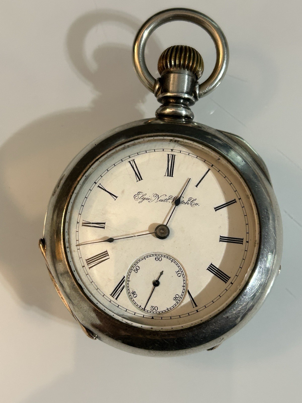 1890  Elgin    Silver Pocket Watch