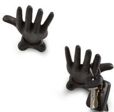 2 Cast Iron Hand Wall Hooks Hangers Bathroom Kitchen Towel Coat Hat Home Decor