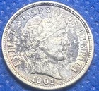 1901-P 10C BARBER SILVER DIME #9 XF