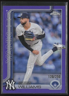 2025 Topps Chrome Devin Williams Purple Refractor /250 New York Yankees #153