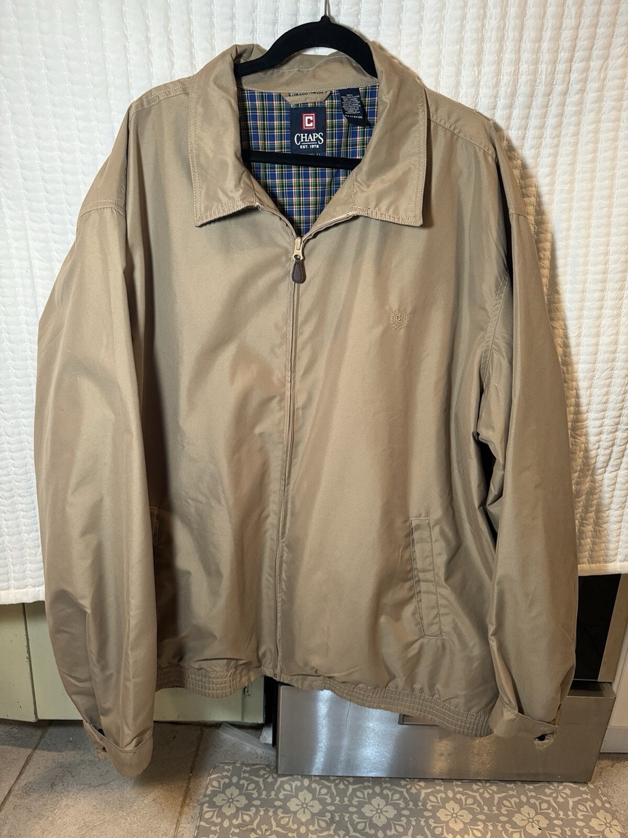 CHAPS RALPH LAUREN ベージュ ジャケット L Chaps Ralph Lauren Jacket Men's 3XT Full Zip Beige Khaki | eBay
