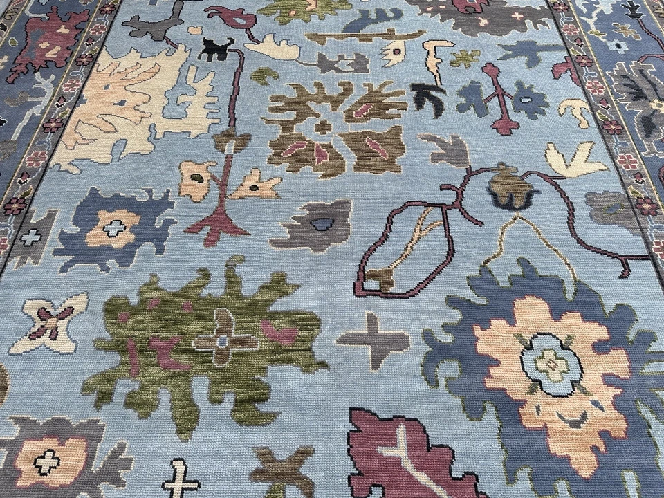 Hand Knotted Blue 5x8, 6x9, 8x10, 9x12, 10x14, 12x15 Wool Area Rug - Image 3 of 4