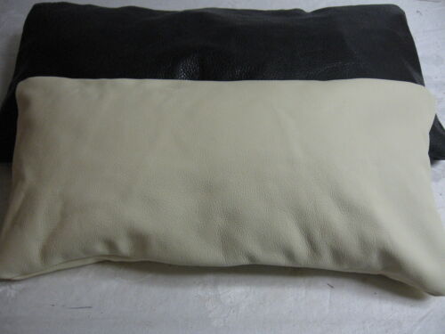 NEW STAR PATCH GENUINE LEATHER LUMBAR PILLOW COVERS - 8"x16" -CHOICE OF COLORS! - Picture 2 of 3