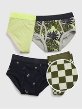 GAP KIDS BOYS ORGANIC BRIEFS UNDERWEAR PACK 4 SIZE TROPICAL PALM XL 12 NEW