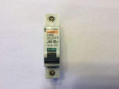 Merlin Gerin Multi 9 Breaker, 1 Pole,  15A C60 (New)