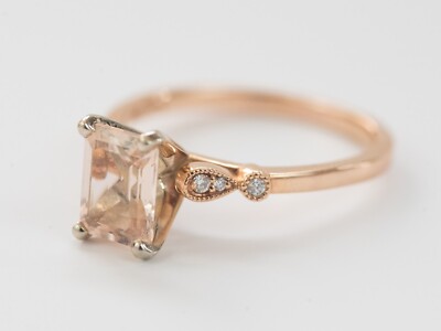 Morganite And 14K Rose Gold Size Engagement Ring From