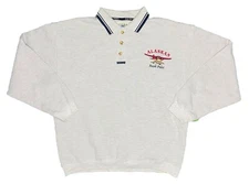 *VTG* Gear For Sports 90s Alaskan Bush Pilot Men's Gray Collared Sweatshirt; XL