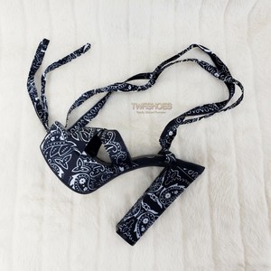 black bandana platform heels