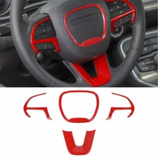 4PCS Red Steering Wheel Cover Trim Sticker Decal Bezels for Dodge Durango 2014+