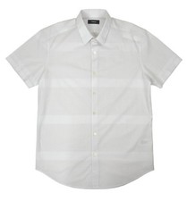 Theory Mens White Pink Grid Plaid Zack Short Sleeve Shirt Sz S Small 3434-5