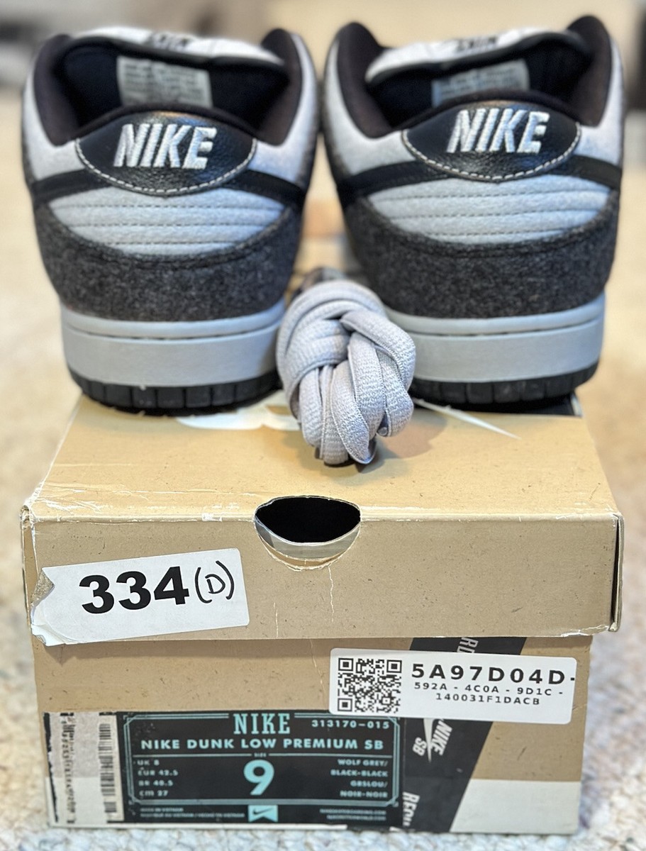 Size 9 - Nike Dunk Premium SB Low Wolf Grey Wool for sale online 