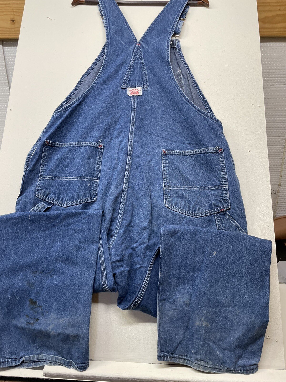 Roundhouse denim Distressed Grunge overalls Bibs Farmer size 44 x 30 eBay