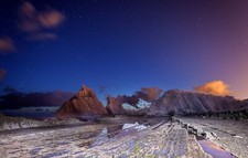 Landscape nature winter snow mountains water reflection Custom Gaming Mat Desk