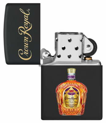 Zippo Windproof Crown Royal Whiskey Lighter, Black Matte, 49820
