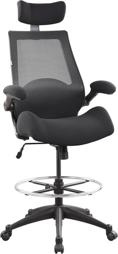 Adjustable Office Chair with Flip-Up Armrests & Footring - 400 lbs Capacity - Picture 3 of 7