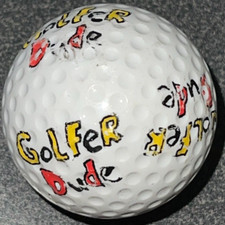 Golfer Dude Logo White Used Golf Ball A-7-4 - 1ct one