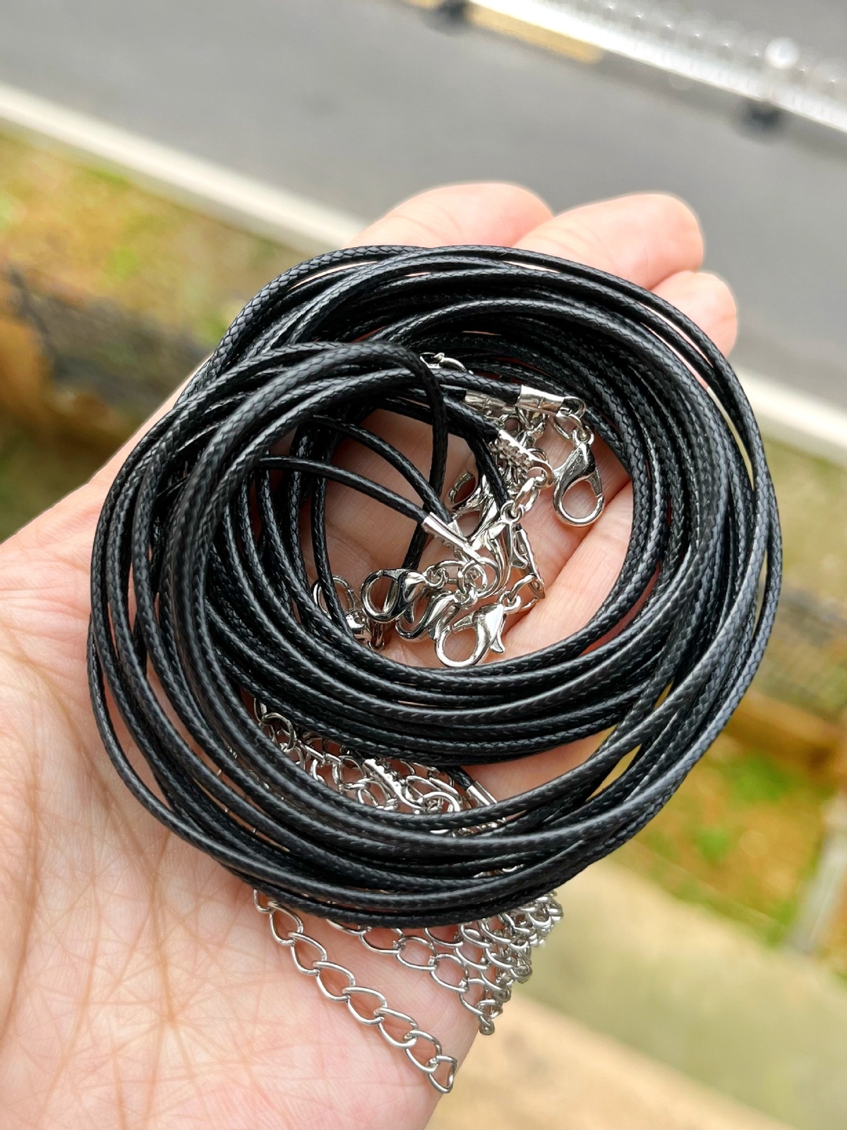 10pcs/lot Black Cord Necklace fit stone pendants DIY 45cm