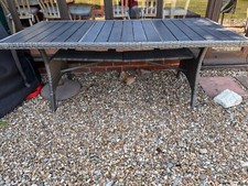 CASARIA® 8 Person XL Poly Rattan Garden Table with Shelf & WPC Top