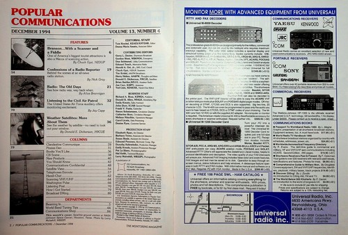 Popular Communications Magazine December 1994 Watch the Weather Satellites! - Imagen 2 de 2