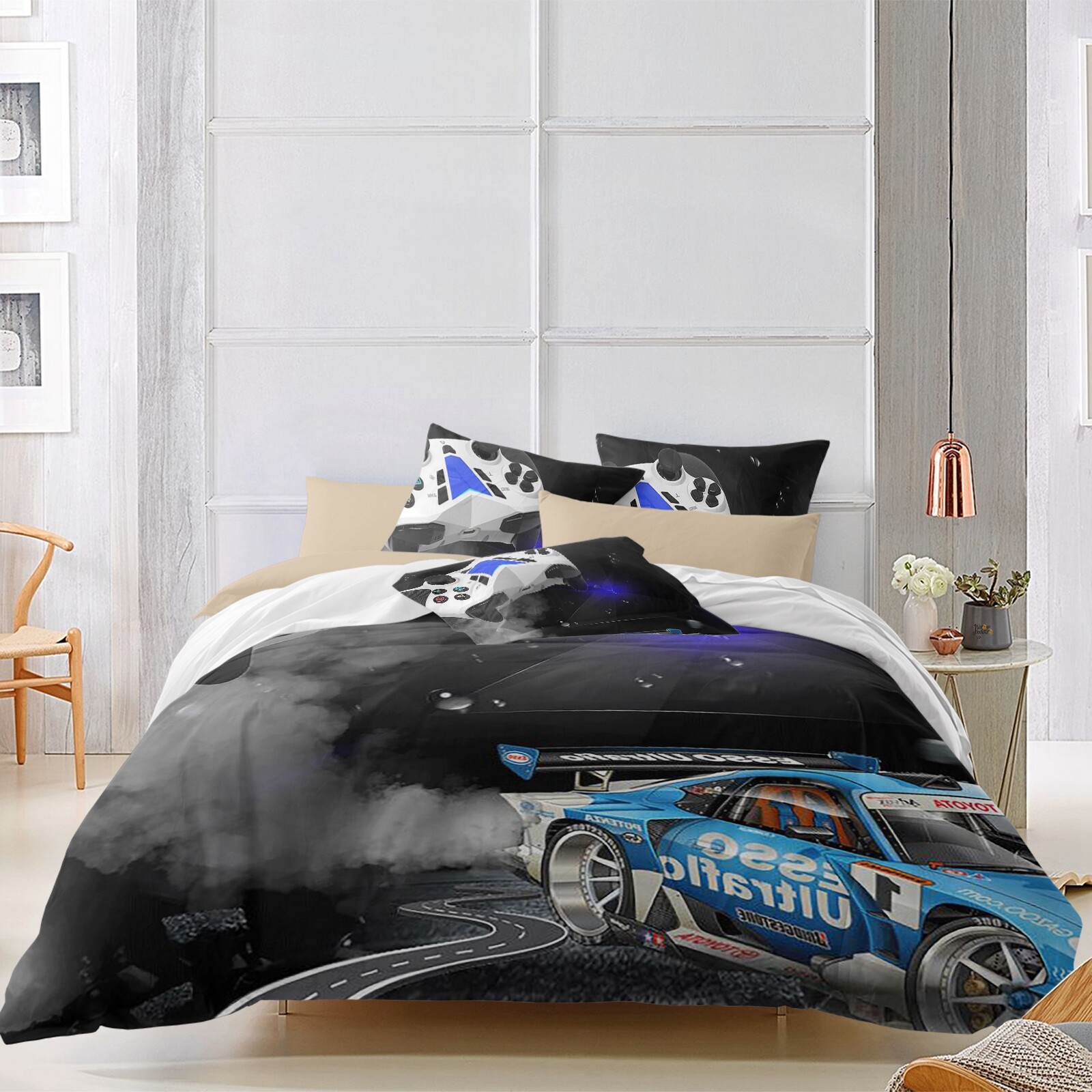 Racing Car Duvet Cover Bedding Set Quilt Cover Single Double King