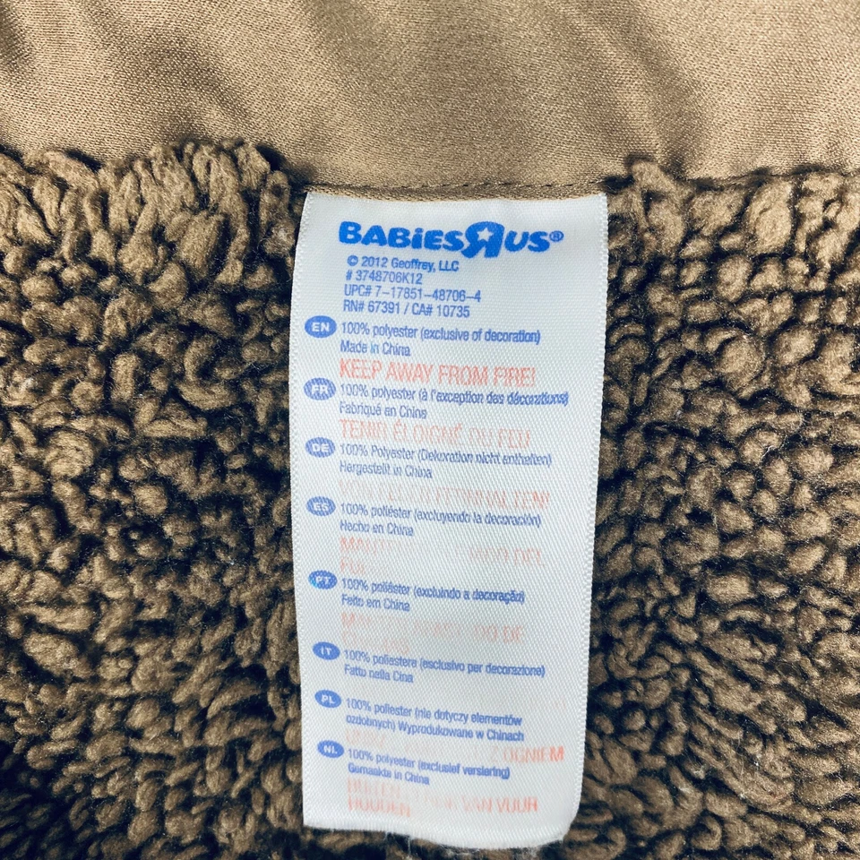 Babies R Us Manta Bebé Marrón Sólido Terciopelo Sherpa Borde Satinado Seguridad Lovey Foto 3 de 4