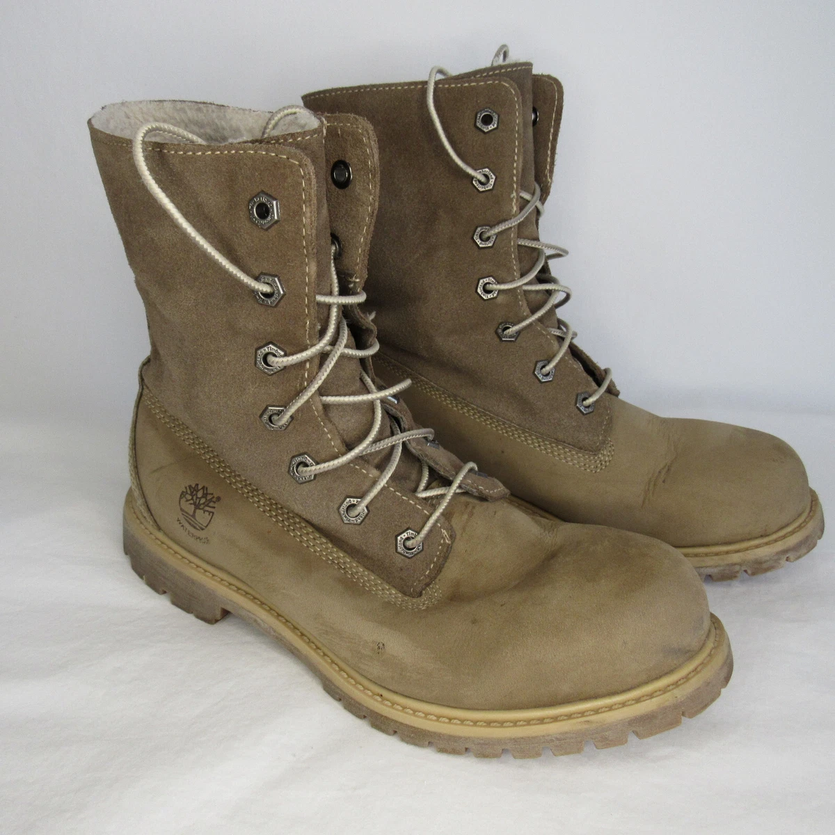 Timberland Brown Suede Leather Teddy Fleece JAYNE Fold Down Boot