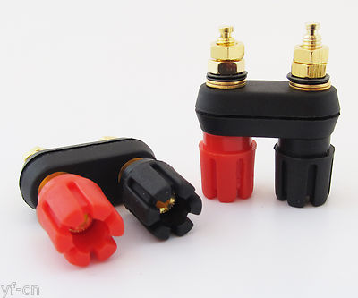 20x Gold Plated 5-way Dual Binding Post Audio Amplifier Terminal 4mm Banana Jack