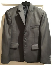 Kids World of USA Gray Modern Stylish Boys Blazer Sz 7 EUC