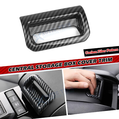 Carbon Fiber Pattern, Armrest Storage Box Handle Cover For Highlander 2020-UP