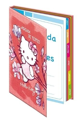 Agenda de texte Hello Kitty Neuf licence Sanrio couverture pailletées semainier