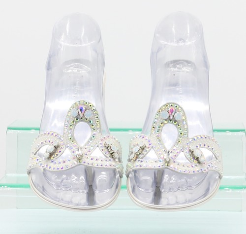 GIUSEPPE ZANOTTI CRYSTAL 40 WOMENS MULE SANDALS UK 5 EU 38 SILVER RRP £585 AD - Picture 2 of 9
