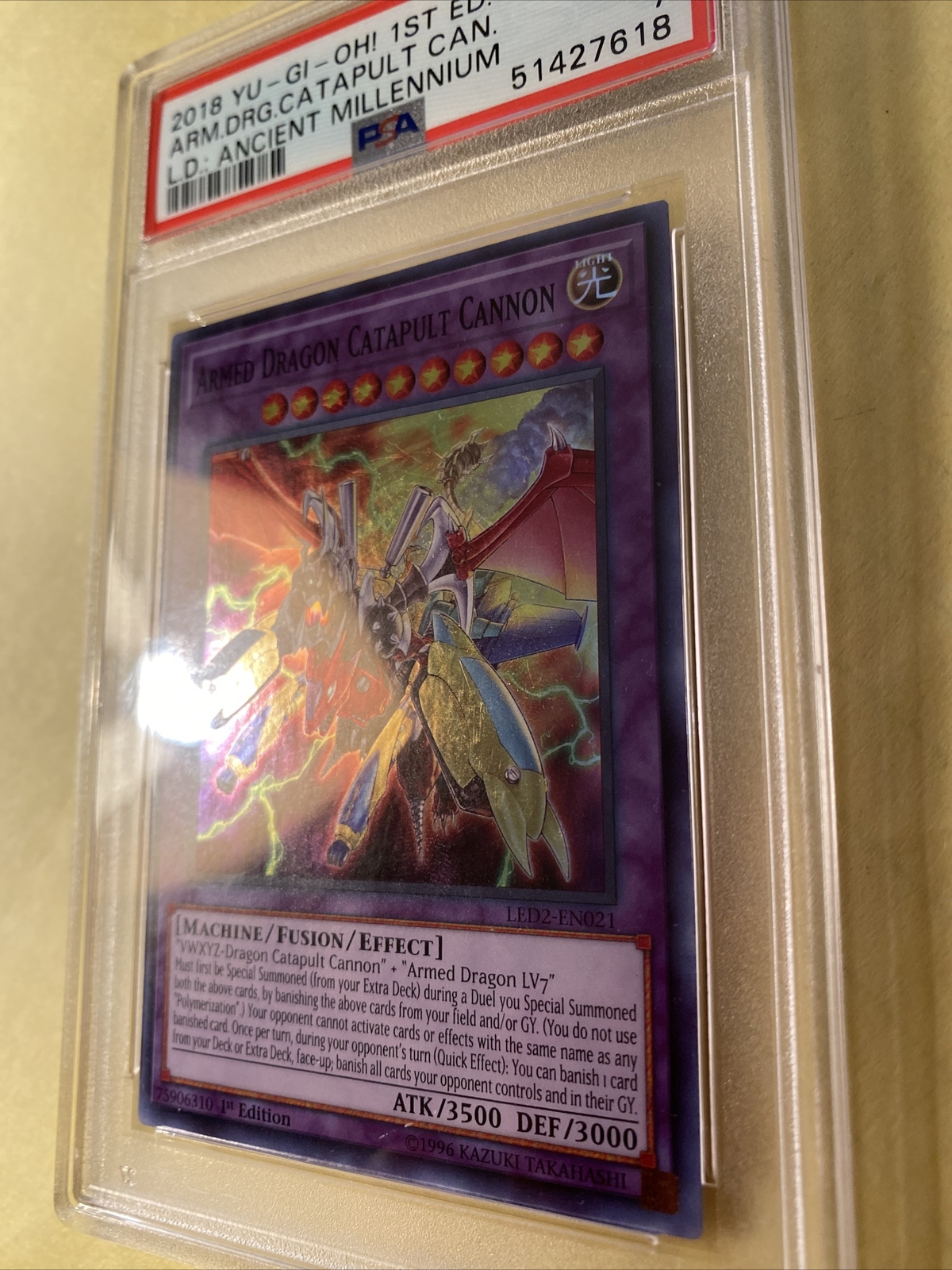 YuGiOh ARMED DRAGON CATAPULT CANNON #LED2-EN021 SUPER RARE🔥PSA 7🔥1st  ED-2018 | eBay