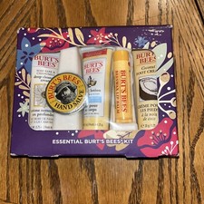 Burt's Bees Essential Kit Lip Balm,Body Lotion,Foot  Cleansing Cream,Hand Salve
