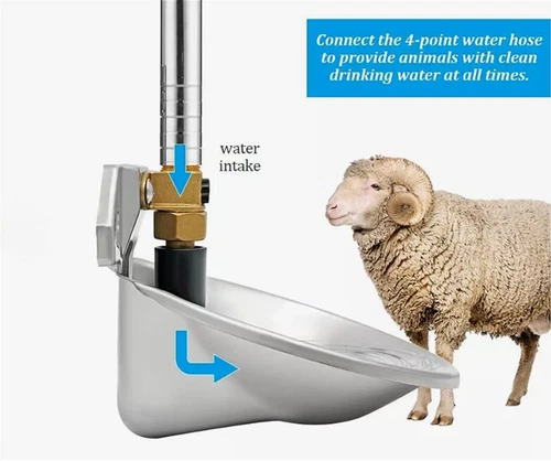 Automatic Water Stainless Steel Trough Cow Dog Drink Sheep Auto Bowl - Picture 1 of 8