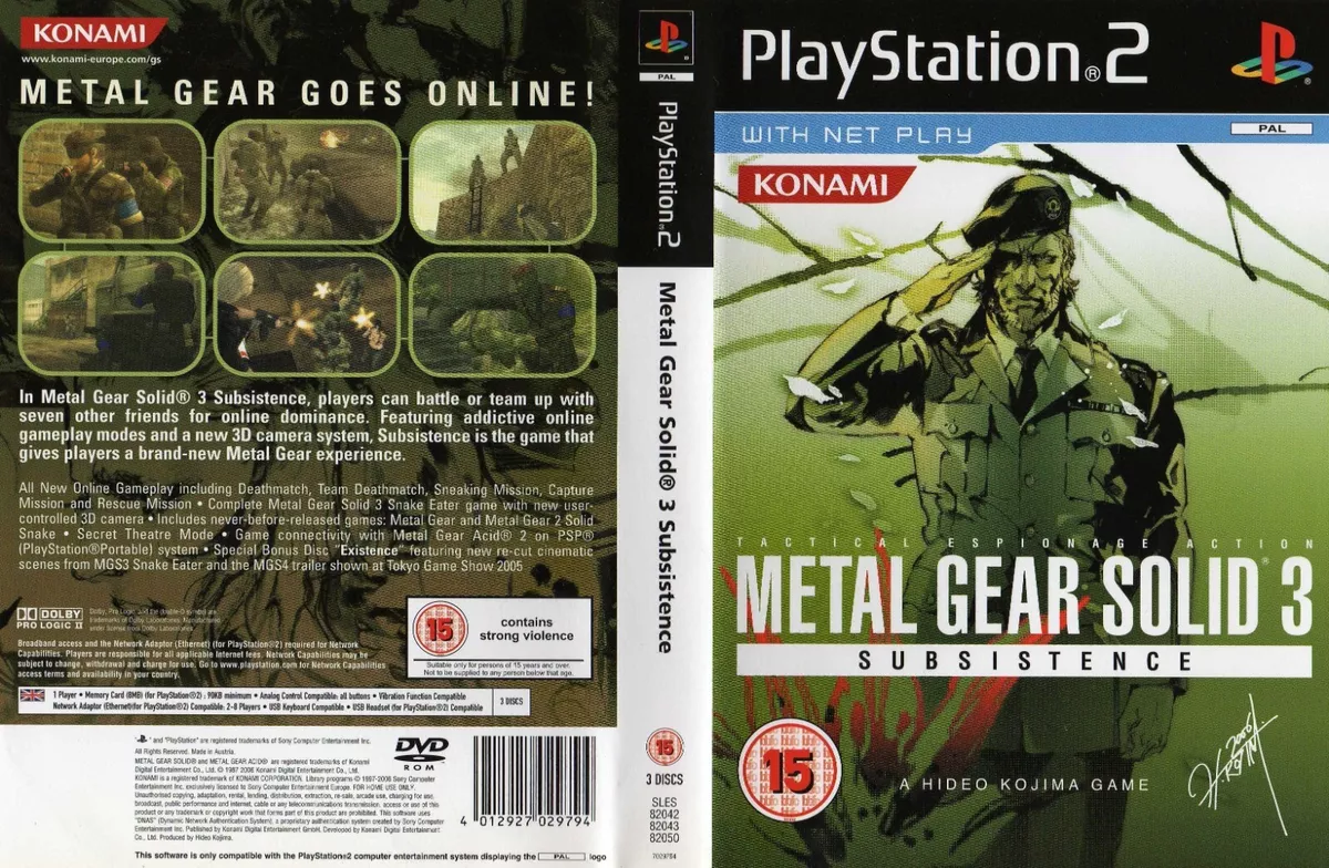  Metal Gear Solid 3 Subsistence : Artist Not Provided: Video  Games