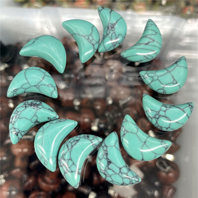50pcs Artificial Turquoise Stone Moon Gemstone for Home Decor Ornament Gift