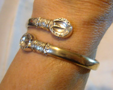 Victorian Bracelet Silver Horse Hooves Equestrian 1890s Antique 6 1/2" Length