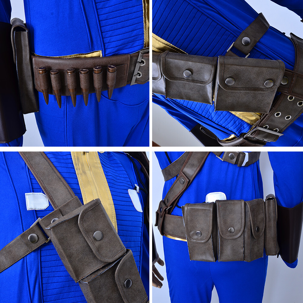 Unisex Sole Survivor Vault Suit Cosplay Shoulder Pad Buckle Belts Set