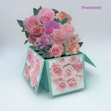 G06-3D Pop Up Flower Box Greeting Card  Birthday, Mother's day all occasions