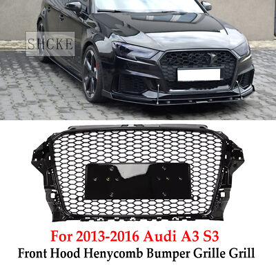 RS3 Style Front Honeycomb Mesh Bumper Grill For 2013-2016 Audi A3 S3 8V