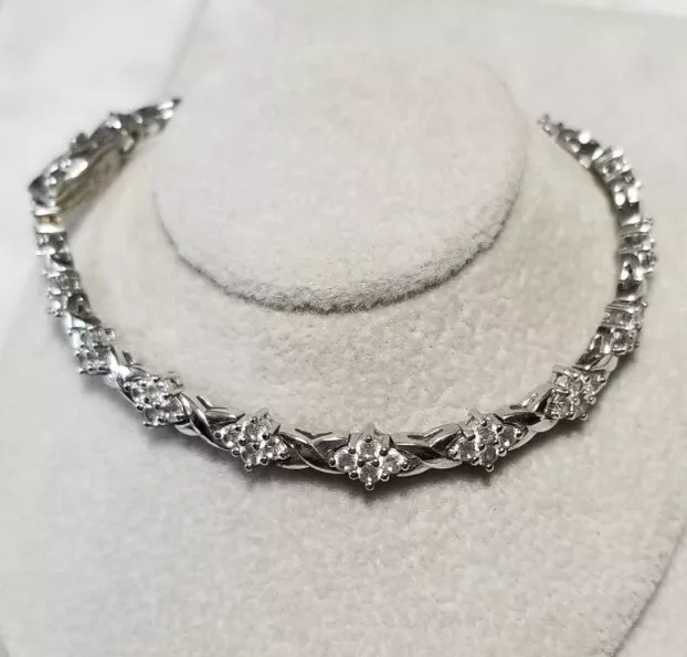 QVC Epiphany sterling silver Diamonique DQCZ tennis bracelet eBay