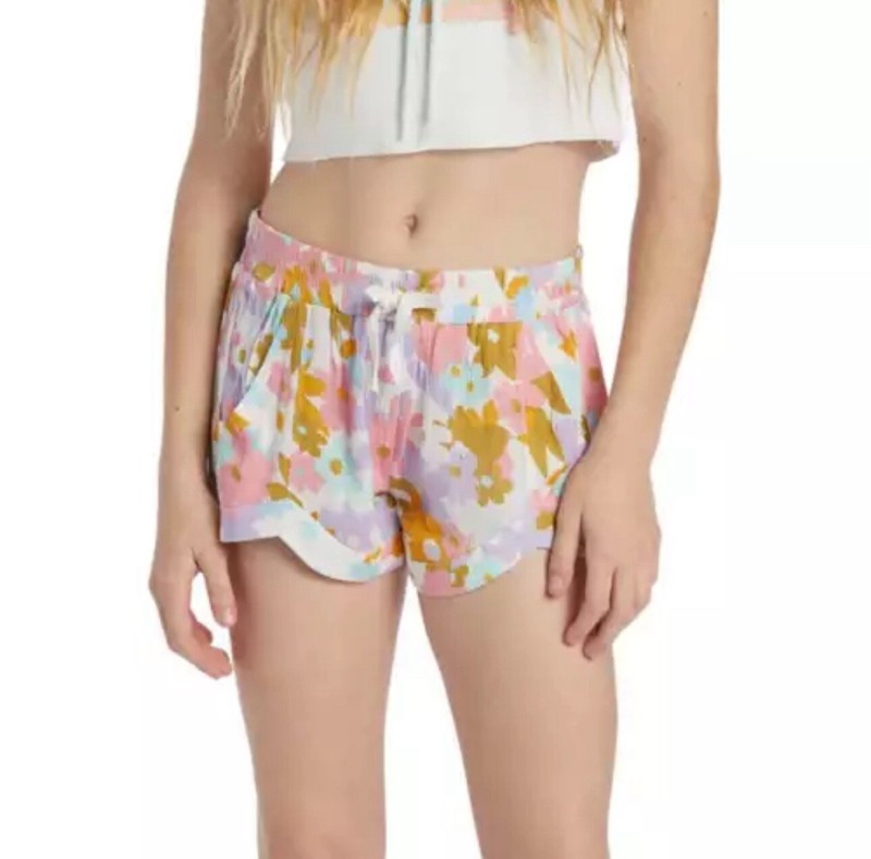 Billabong Girls Mad For You Elastic Waist Lounge Shorts L/12