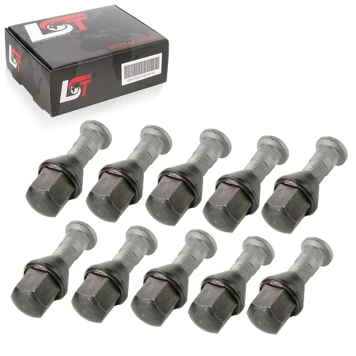 10x Knurled bolts with wheel nut M12x1.5 x 46mm for Ford Focus *NEW*