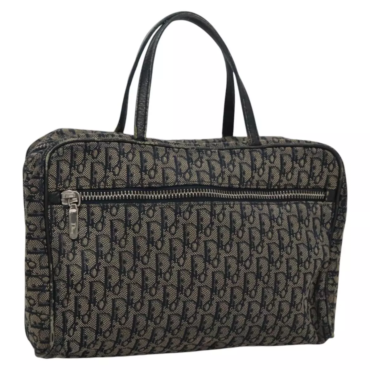 Sac à main Christian Dior trotteur toile bleu marine authentique 112936