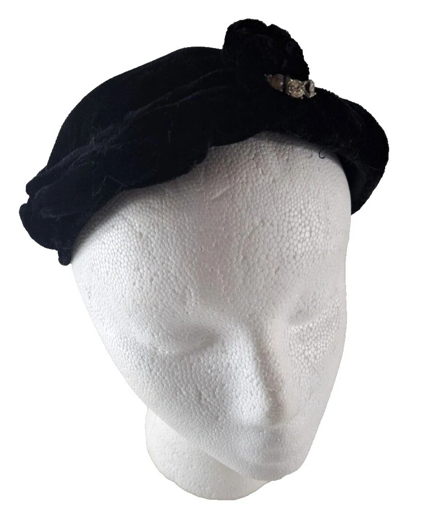 Sombreros vintage 1940s de Terciopelo para mujeres