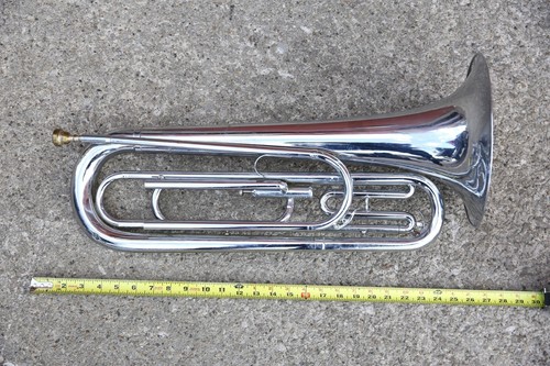 Vintage Getzen Baritone Bugle Single Valve Trumpet Horn antique instrument parts - Picture 5 of 17