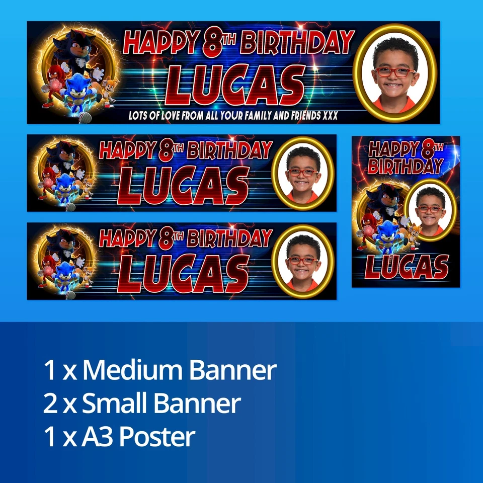 Sonic & Shadow the Hedgehog Personalised Party Bundle - Image 2 of 4