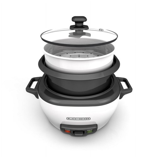 3-Cup Electric Rice Cooker with Keep-Warm Function, White, RC503 - Picture 3 of 7