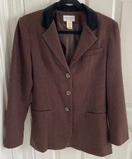 Vintage Jaclyn Smith Classic Wool Blazer. Brown Black. 8