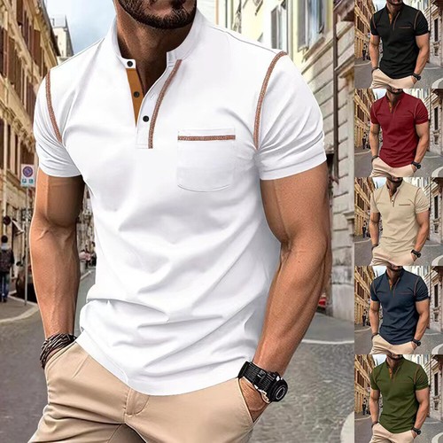 Camiseta De Manga Corta Con Acabado Brillante Para Hombre – Cuello Redondo, Tejido Suave Y Cálido, Ideal Para Otoño E Invierno O Noches De Fiesta